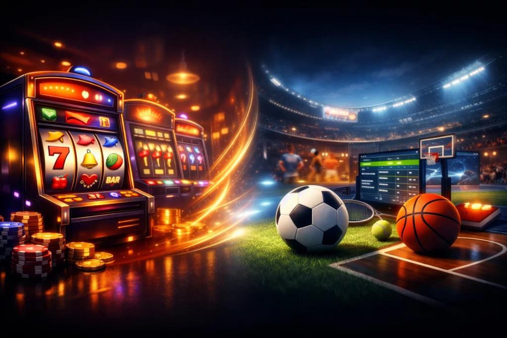 Illustration moderner Spielautomaten 2026